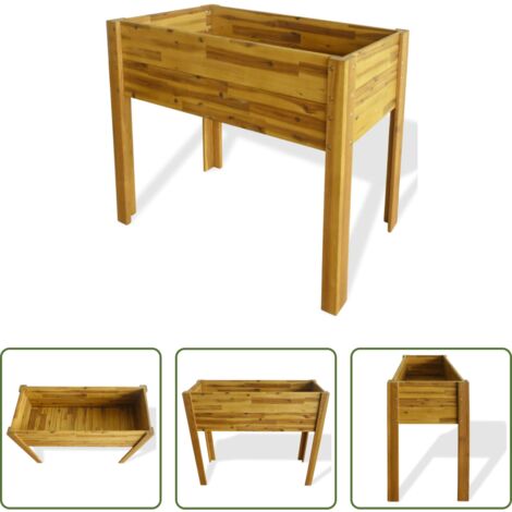 Fioriera in legno -  Letto Rialzato da Giardino in Legno Massello di Acacia