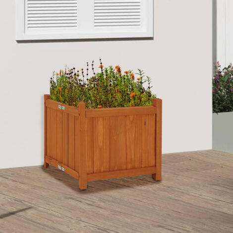 Fioriera in Legno Pieghevole Vaso per Fiori Piante da Esterno Giardino 38x38x35cm