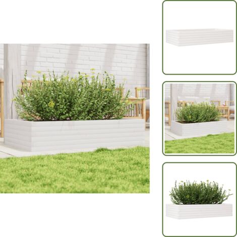Fioriera in pino - vidaXL Fioriera da Giardino Bianca 110x60x23 cm Legno Massello Pino -