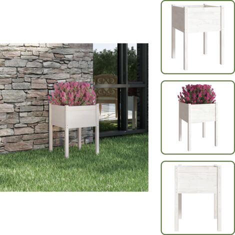 Fioriera in pino - vidaXL Fioriera da Giardino Bianca 50x50x70 cm Legno Massello di Pino -