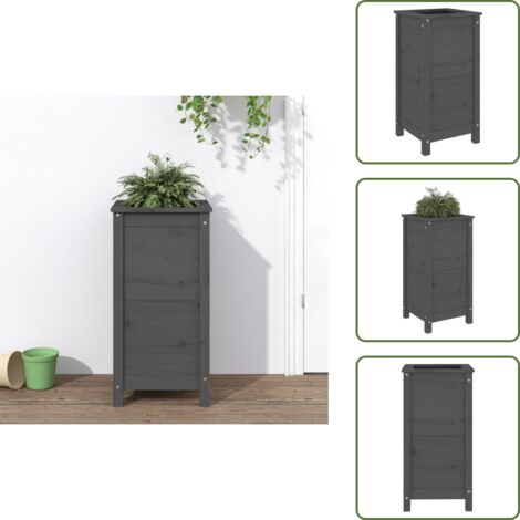 Fioriera in pino - vidaXL Fioriera da Giardino Grigia 40x40x78 cm Legno Massello di Pino -