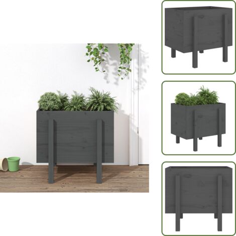 Fioriera in pino - vidaXL Fioriera da Giardino Grigia 62x50x57 cm Legno Massello di Pino -
