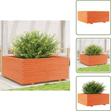 Fioriera in pino - vidaXL Fioriera Giardino Marrone Cera 110x110x49,5 Legno Massello Pino - Fioriera decorativa