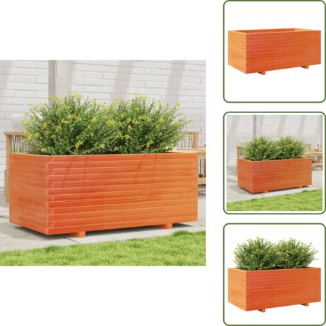 Fioriera in pino - vidaXL Fioriera Giardino Marrone Cera 110x60x49,5 Legno Massello Pino - Fioriera decorativa