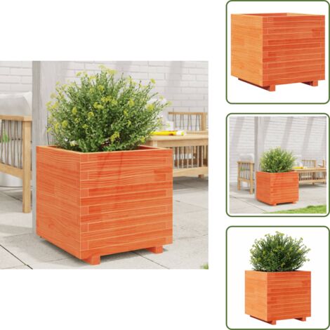Fioriera in pino - vidaXL Fioriera Giardino Marrone Cera 50x50x49,5cm Legno Massello Pino -