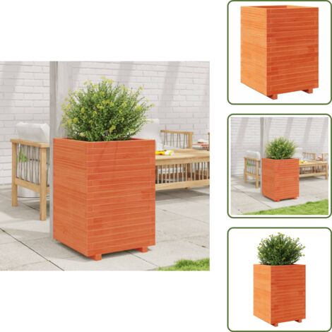 Fioriera in pino - vidaXL Fioriera Giardino Marrone Cera 50x50x72,5cm Legno Massello Pino - Fioriera esterna