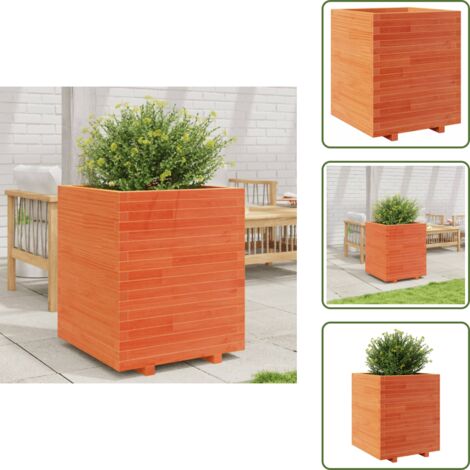 Fioriera in pino - vidaXL Fioriera Giardino Marrone Cera 60x60x72,5cm Legno Massello Pino -