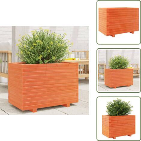 Fioriera in pino - vidaXL Fioriera Giardino Marrone Cera 70x40x49,5cm Legno Massello Pino -