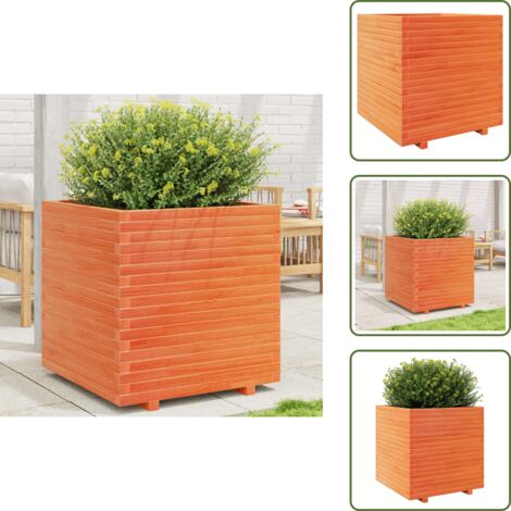 Fioriera in pino - vidaXL Fioriera Giardino Marrone Cera 70x70x72,5cm Legno Massello Pino - Fioriera decorativa
