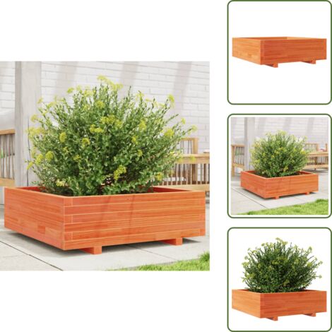 Fioriera in pino - vidaXL Fioriera Giardino Marrone Cera 80x80x26,5cm Legno Massello Pino -