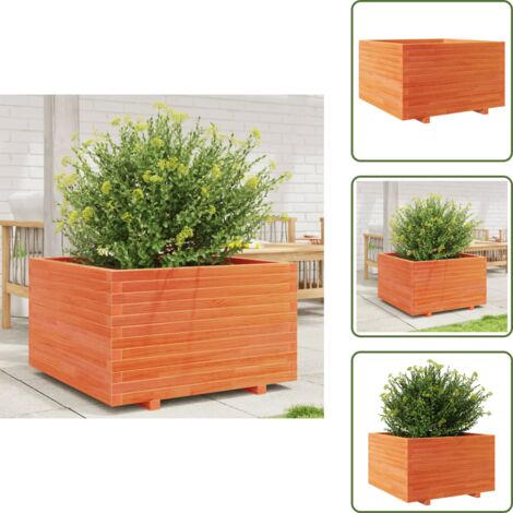 Fioriera in pino - vidaXL Fioriera Giardino Marrone Cera 80x80x49,5cm Legno Massello Pino - Fioriera decorativa