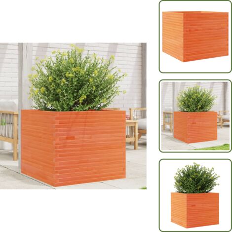 Fioriera in pino - vidaXL Fioriera Giardino Marrone Cera 80x80x68,5cm Legno Massello Pino - Fioriera decorativa