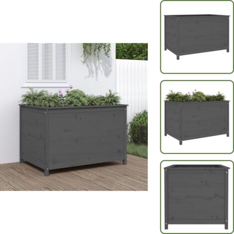 Fioriera in pino - vidaXL Fioriera Rialzata Giardino Grigia 119,5x82,5x78cm Massello Pino - Fioriera decorativa