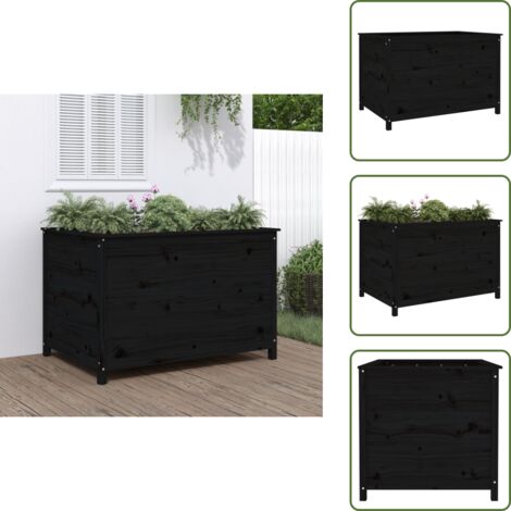 Fioriera in pino - vidaXL Fioriera Rialzata Giardino Nera 119,5x82,5x78 cm Massello Pino - Fioriera decorativa