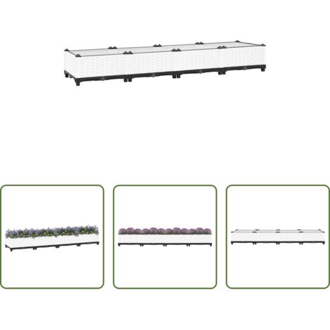 Fioriera in polipropilene -  Fioriera Rialzata 160x40x23 cm in Polipropilene