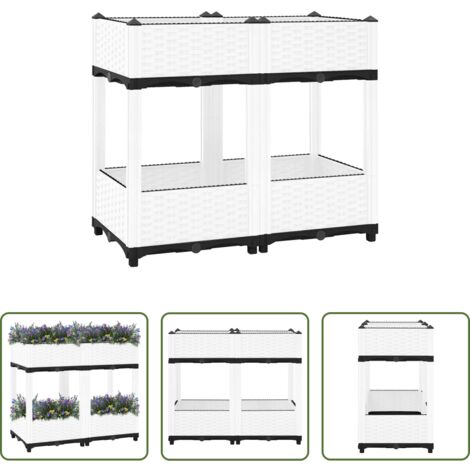 Fioriera in polipropilene -  Fioriera Rialzata 80x40x71 cm in Polipropilene