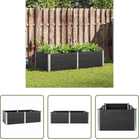 Fioriera -  Letto Rialzato da Giardino 200x100x54 cm in WPC Grigio
