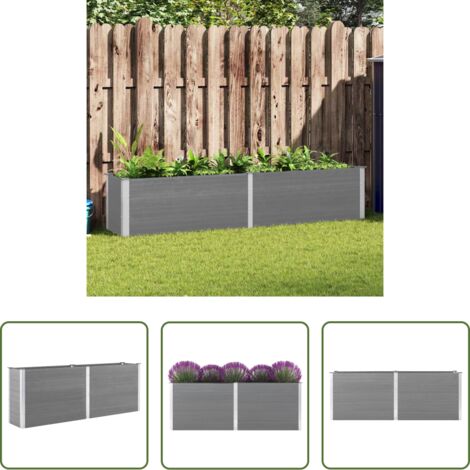Fioriera -  Letto Rialzato da Giardino 250x50x91 cm in WPC Grigio