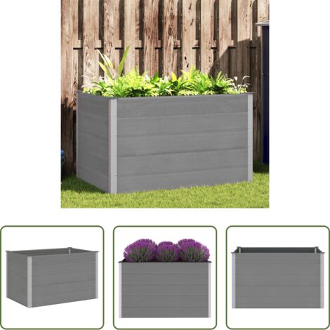 Fioriera -  Letto Rialzato da Giardino in WPC 150x100x91 cm Grigio