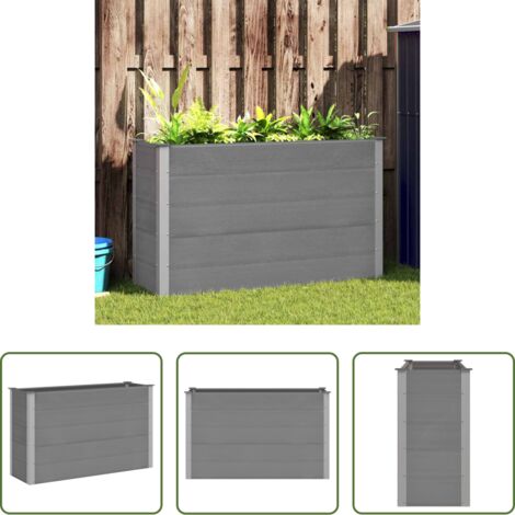 Fioriera -  Letto Rialzato da Giardino in WPC 150x50x91 cm Grigio