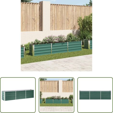 Fioriera -  Letto Rialzato in Acciaio Zincato 240x40x45 cm Verde