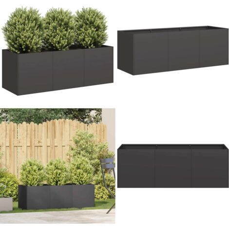 Fioriera Nera 120x40x40 cm Acciaio Laminato a Freddo - Fioriera per giardino - Fioriera per balcone
