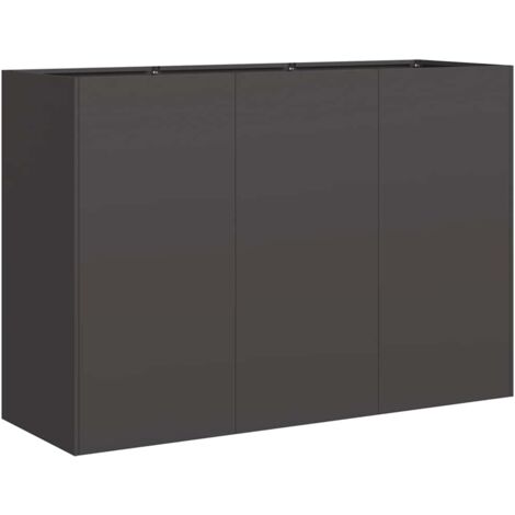 Fioriera Nera 120x40x80 cm in Acciaio Laminato a Freddo vidaXL