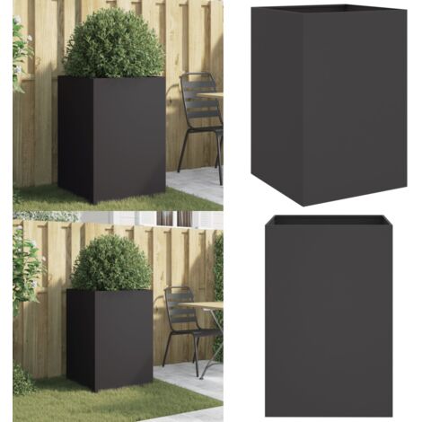 Fioriera Nera 52x48x75 cm in Acciaio - Fioriera nera - Fioriera per giardino
