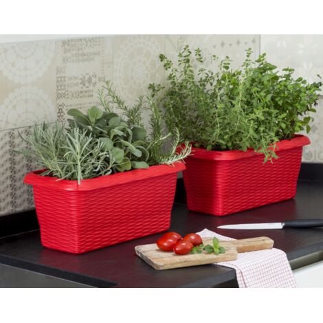 fioriera paglia cm 40 rosso corallo
