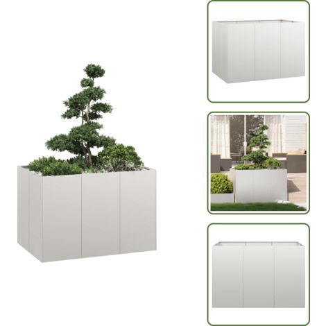 Fioriera per balcone - vidaXL Fioriera 120x80x80 cm in Acciaio Inox - Fioriera per patio