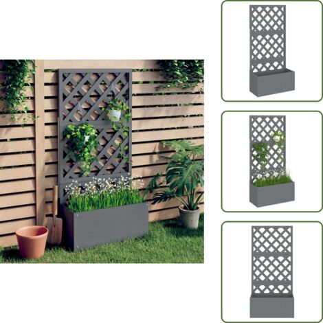 Fioriera per balcone - vidaXL Fioriera a Traliccio Grigia 65x33x135 cm WPC - Fioriera per patio