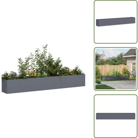 Fioriera per balcone - vidaXL Fioriera Antracite 280x40x40 cm in Acciaio Laminato a Freddo - Fioriera per patio