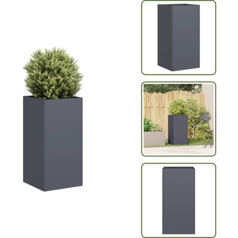 Fioriera per balcone - vidaXL Fioriera Antracite 40x40x80 cm in Acciaio Laminato a Freddo - Fioriera per patio