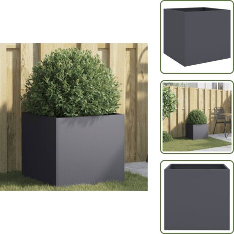 Fioriera per balcone - vidaXL Fioriera Antracite 42x40x39 cm in Acciaio - Fioriera per patio