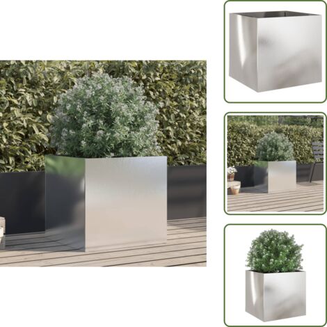 Fioriera per balcone - vidaXL Fioriera Argento 49x47x46 cm in Acciaio Inox - Fioriera per patio