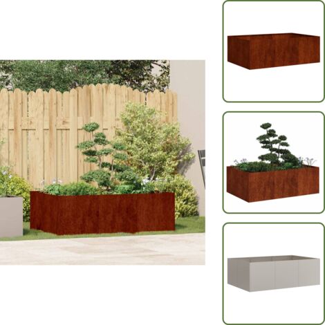 Fioriera per balcone - vidaXL Fioriera Arrugginita 120x80x40 cm in Acciaio Corten - Fioriera per patio