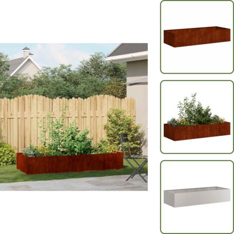 Fioriera per balcone - vidaXL Fioriera Arrugginita 200x80x40 cm in Acciaio Corten - Fioriera per patio