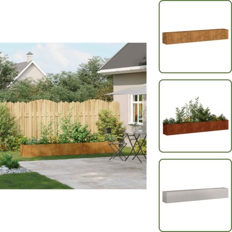 Fioriera per balcone - vidaXL Fioriera Arrugginita 280x40x40 cm in Acciaio Corten - Fioriera per patio