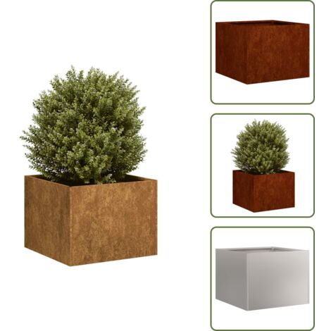 Fioriera per balcone - vidaXL Fioriera Arrugginita 40x40x30 cm in Acciaio Corten - Fioriera per patio