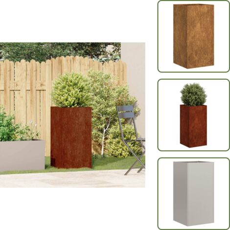 Fioriera per balcone - vidaXL Fioriera Arrugginita 40x40x80 cm in Acciaio Corten - Fioriera per patio