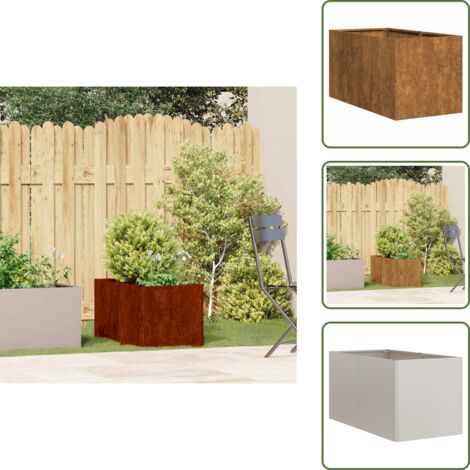 Fioriera per balcone - vidaXL Fioriera Arrugginita 40x80x40 cm in Acciaio Corten - Fioriera per patio