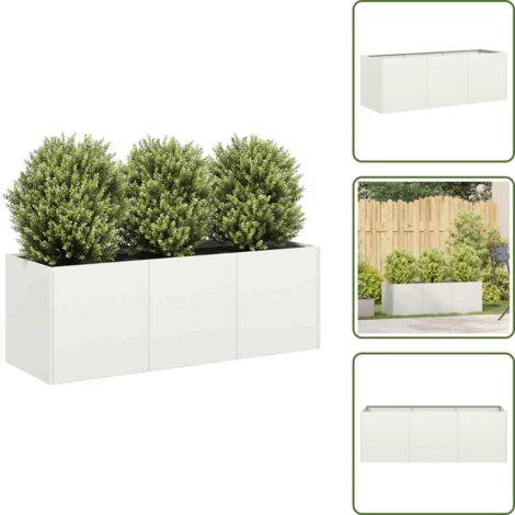 Fioriera per balcone - vidaXL Fioriera Bianca 120x40x40 cm in Acciaio Laminato a Freddo - Fioriera per patio