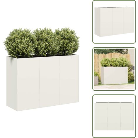 Fioriera per balcone - vidaXL Fioriera Bianca 120x40x80 cm in Acciaio Laminato a Freddo - Fioriera per patio
