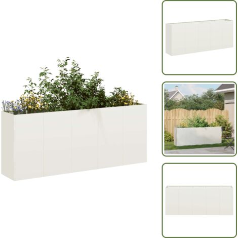 Fioriera per balcone - vidaXL Fioriera Bianca 200x40x80 cm in Acciaio Laminato a Freddo - Fioriera per patio