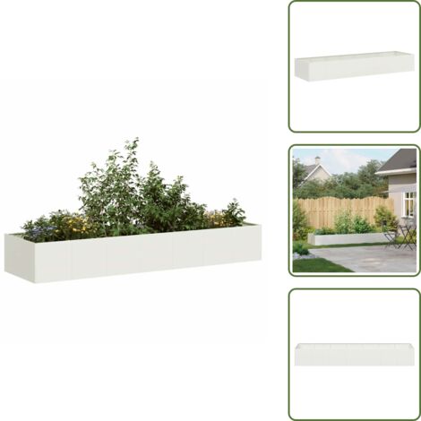 Fioriera per balcone - vidaXL Fioriera Bianca 280x80x40 cm in Acciaio - Fioriera per patio