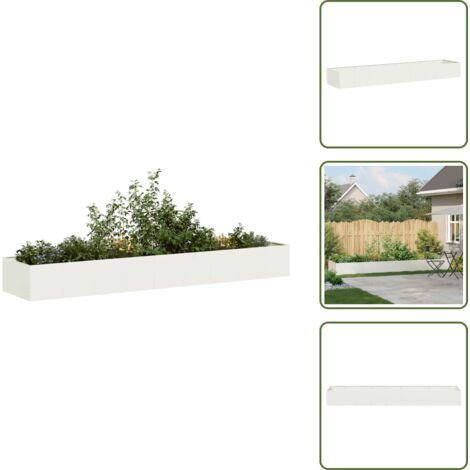 Fioriera per balcone - vidaXL Fioriera Bianca 360x80x40 cm in Acciaio - Fioriera per patio