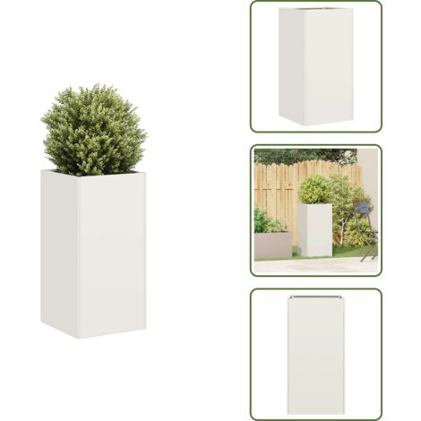 Fioriera per balcone - vidaXL Fioriera Bianca 40x40x80 cm in Acciaio Laminato a Freddo - Fioriera per patio