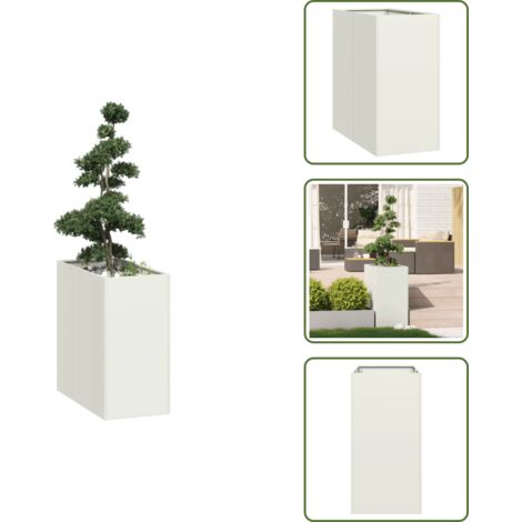 Fioriera per balcone - vidaXL Fioriera Bianca 40x80x80 cm in Acciaio - Fioriera per patio