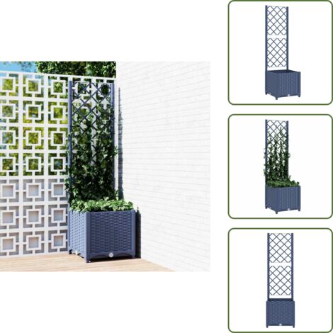 Fioriera per balcone - vidaXL Fioriera da giardino con traliccio blu grigio 40x40x136 cm PP - Fioriera per terrazza