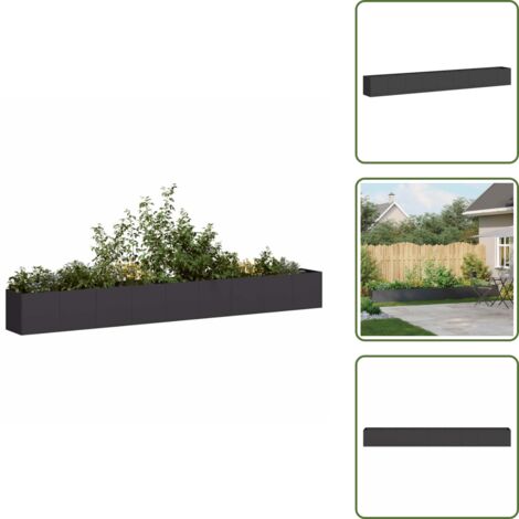 Fioriera per balcone - vidaXL Fioriera Nera 360x40x40 cm in Acciaio Laminato a Freddo - Fioriera per patio